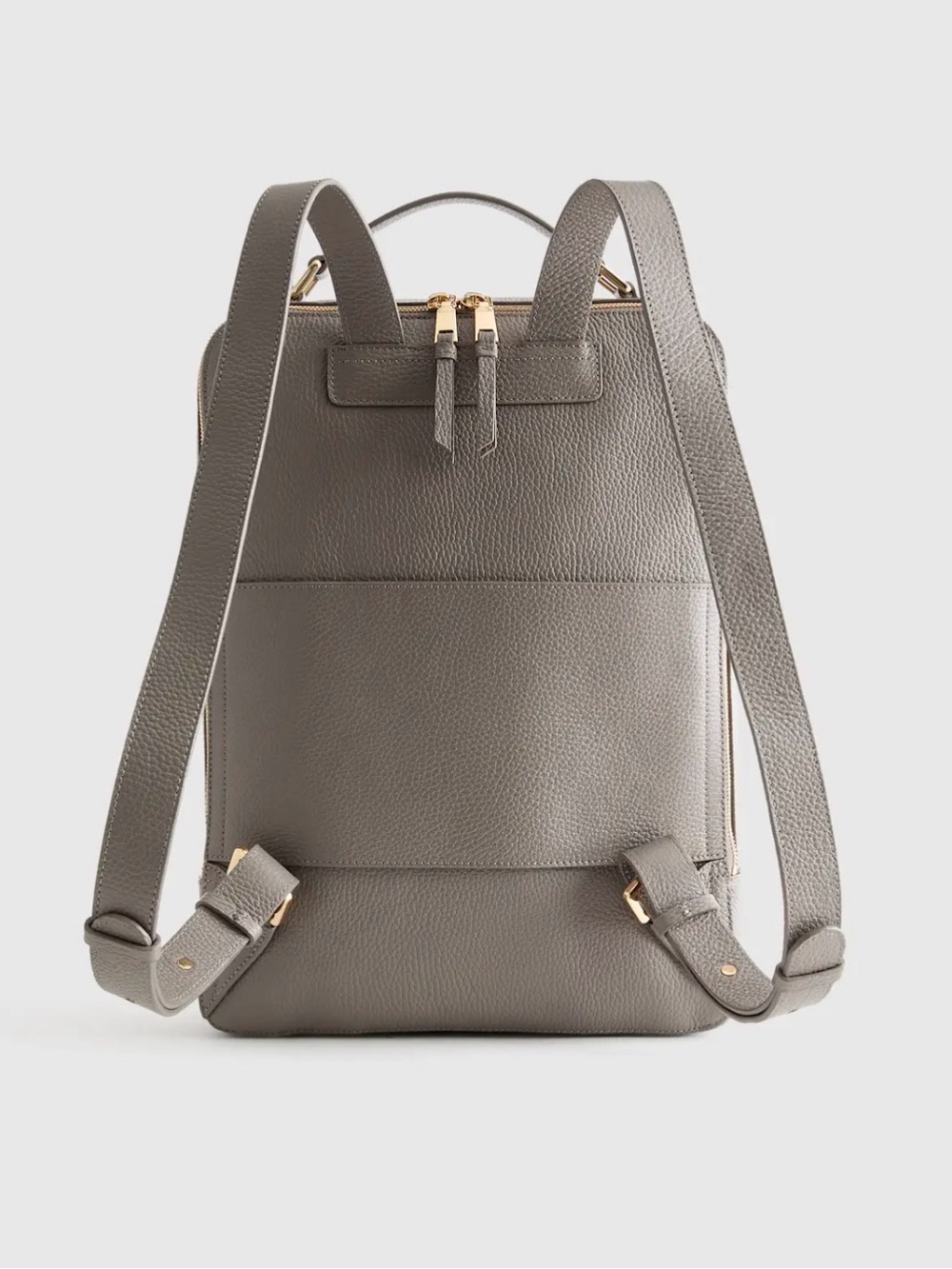 Brand New! Quince Italian Leather Laptop Backpack Gray With Gold Hardware - Picture 2 of 5